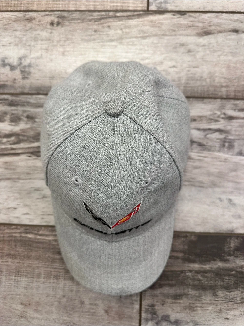 Mens Gray Baseball Cap with Embroidered Logo